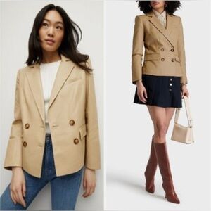 Veronica Beard Kona dickey lamb leather jacket blazer NWT
